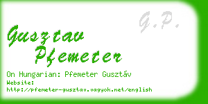 gusztav pfemeter business card